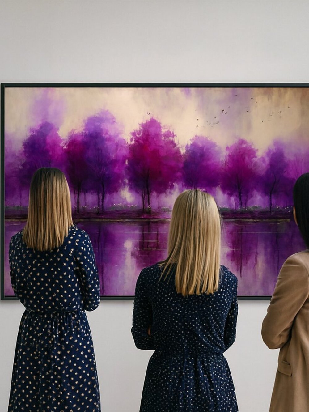 Purple & Magenta Tree Landscape Art Print – Serene Nature Wall Decor - Picture 5 of 5